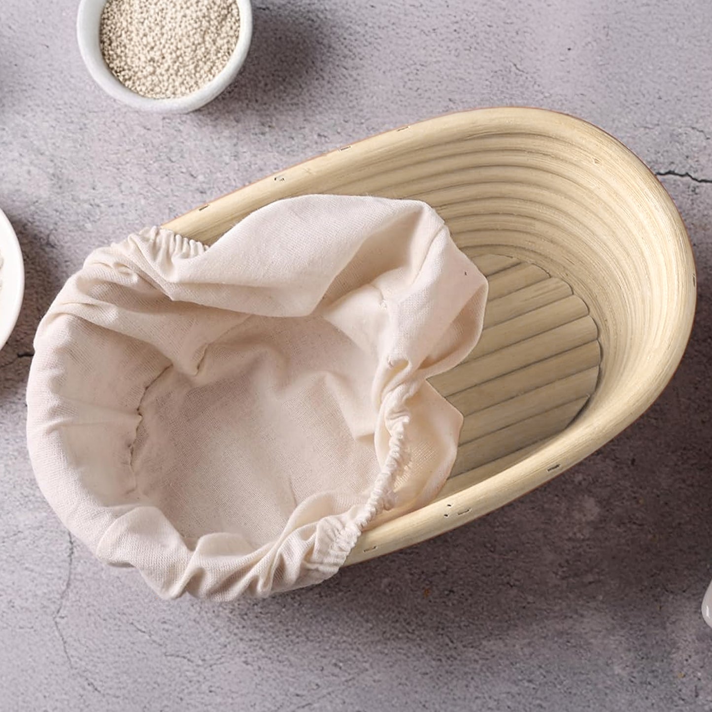 Cheer Collection Artisan Sourdough Banneton Proofing Basket with Linen Liner, Set of 2