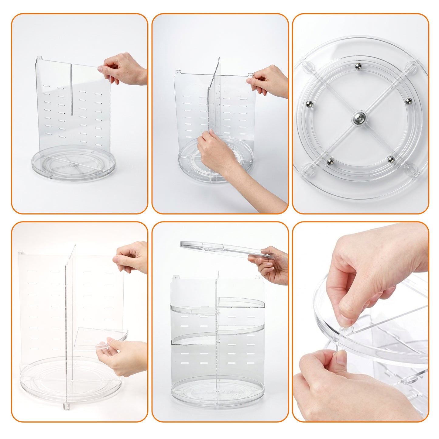 Cheer Collection Clear Rotating Skincare Organizer with 8 Adjustable Layers