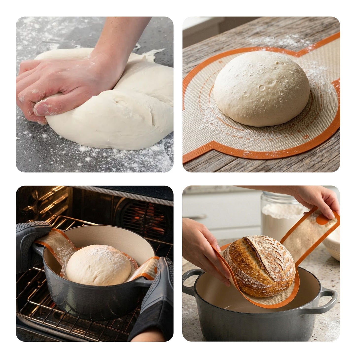 Cheer Collection Reusable Silicone Sourdough Baking Sling Set of 2