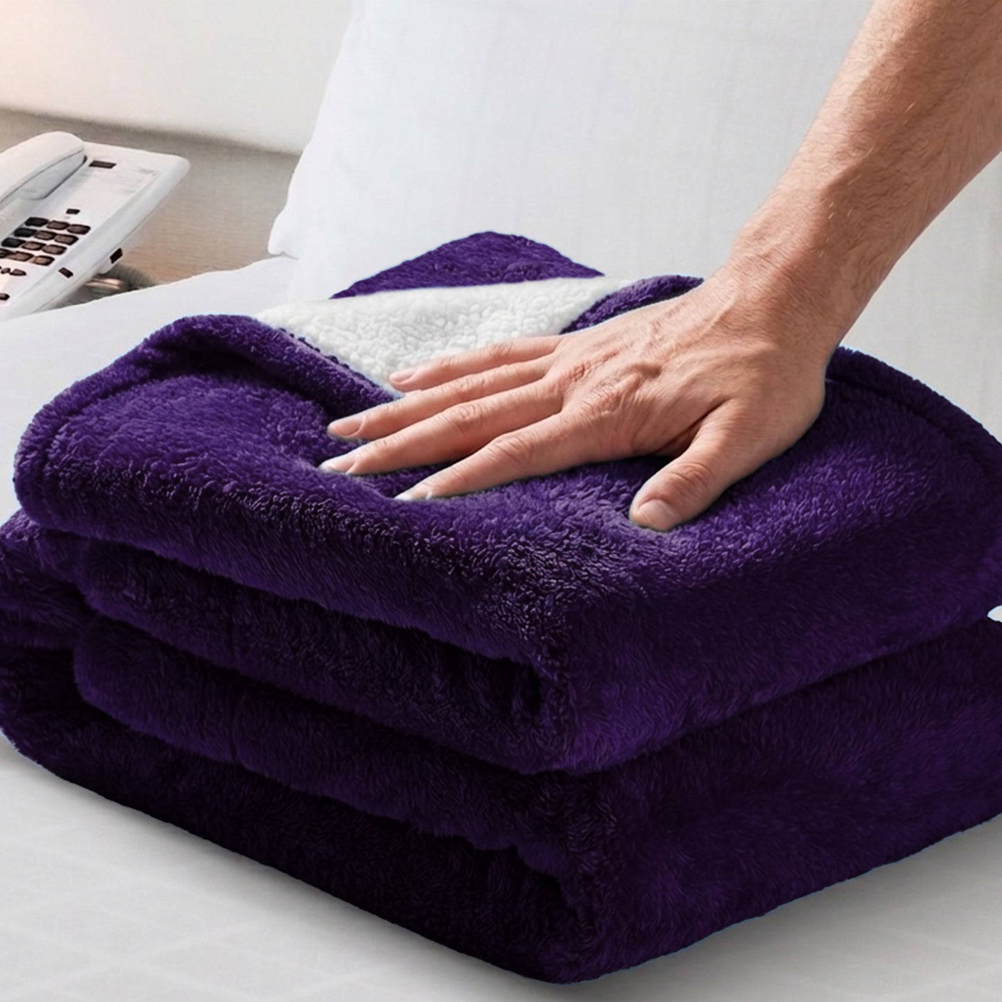 Cheer Collection Microsherpa Throw Blanket - Luxury Soft Velvet, Elegant Decorated, Stylish Accent Blanket