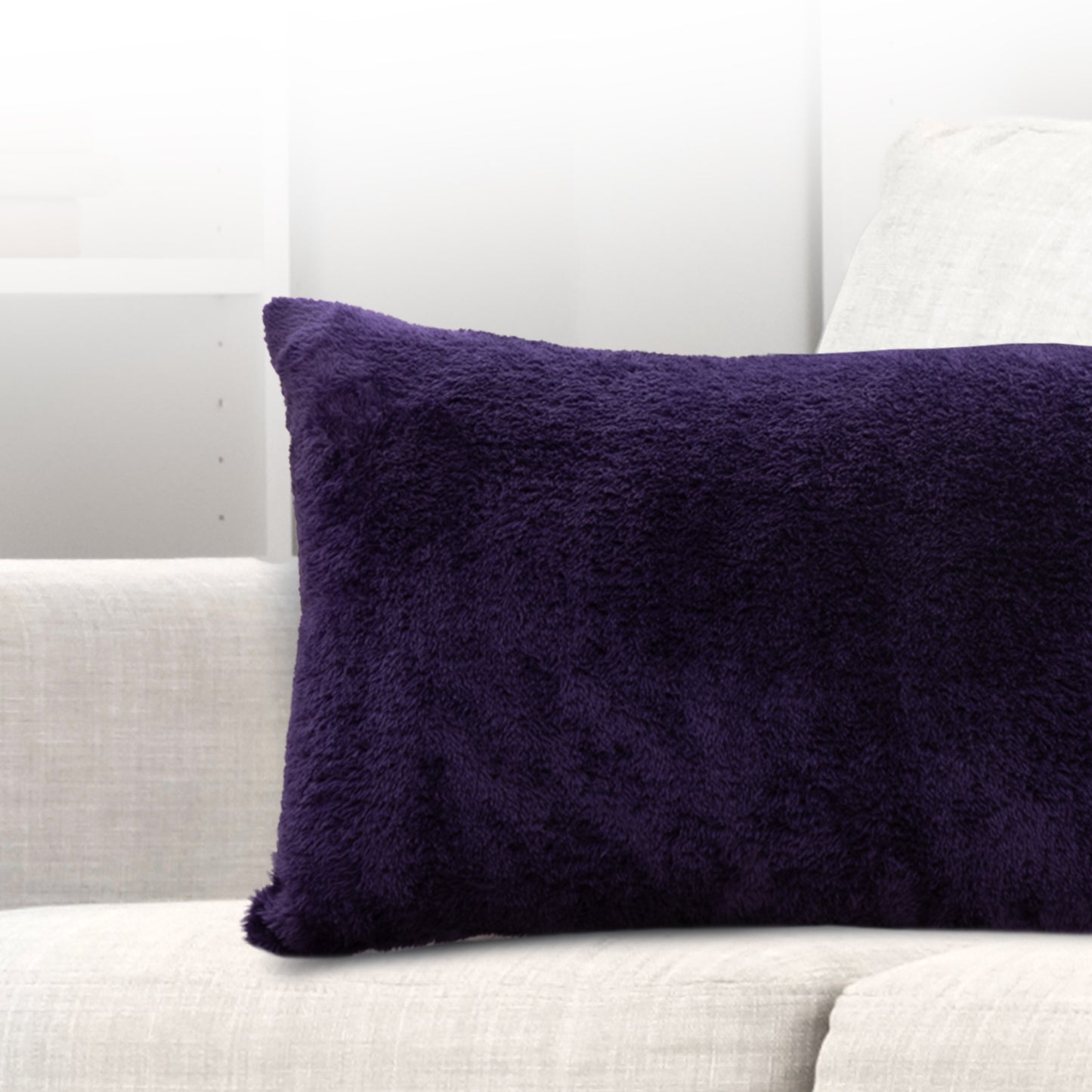 Cheer Collection Microsherpa Throw Pillow Ultra Soft and Fluffy, Elegant Home Decor, Velvet Stylish Accent Pillows - Set of 2