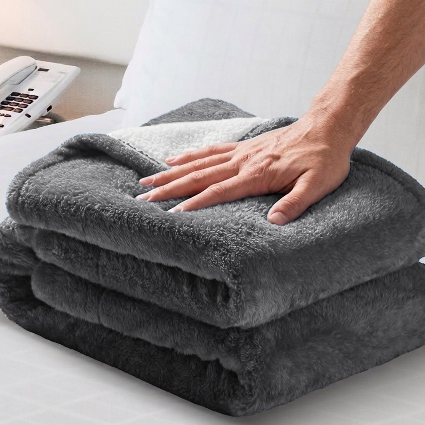 Cheer Collection Microsherpa Throw Blanket - Luxury Soft Velvet, Elegant Decorated, Stylish Accent Blanket
