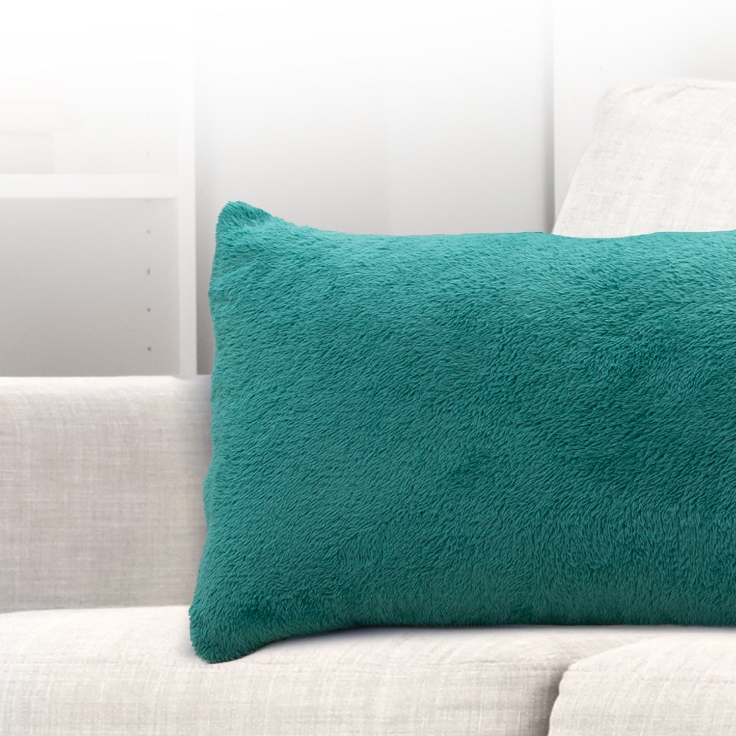 Cheer Collection Microsherpa Throw Pillow Ultra Soft and Fluffy, Elegant Home Decor, Velvet Stylish Accent Pillows - Set of 2