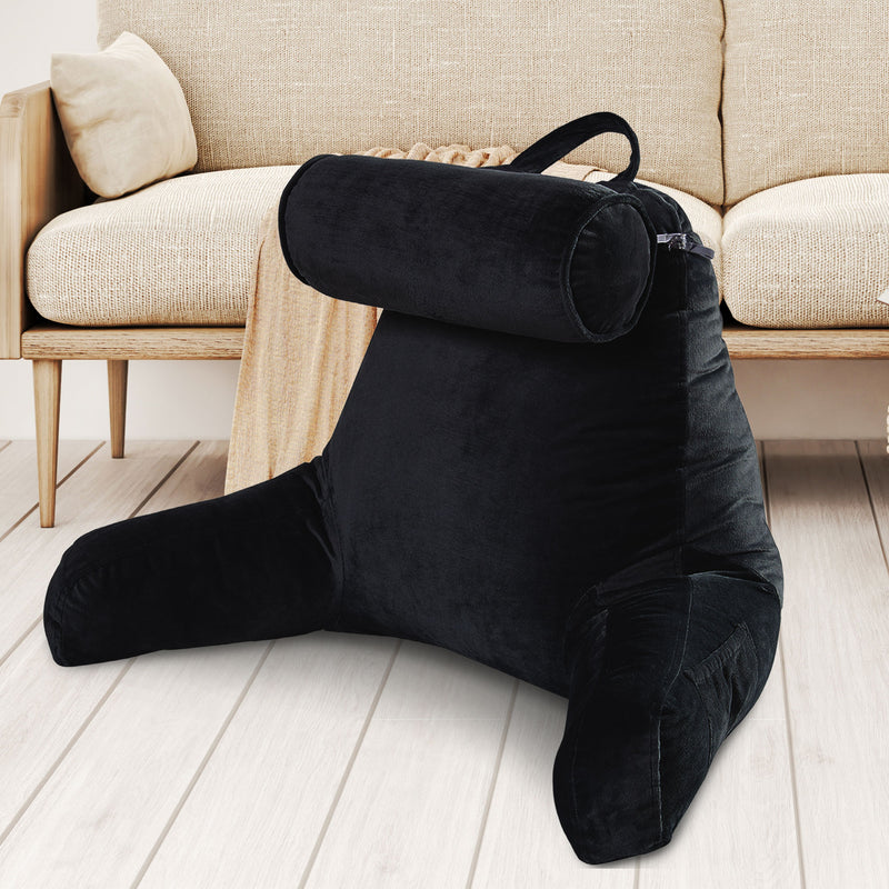 Cheer Collection Extra Large Hollow Fiber TV Pillow and Reading with Bolster & Backrest