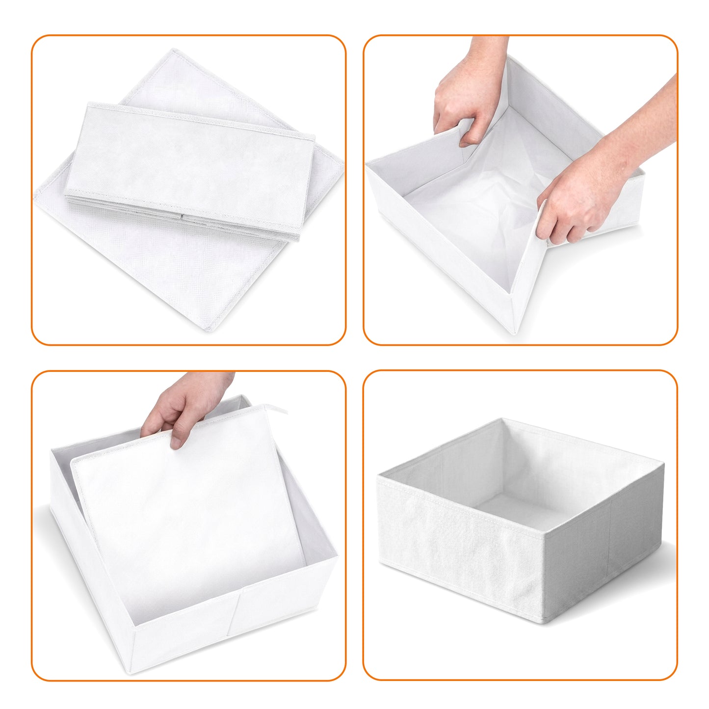 Cheer Collection 12-Piece Foldable Fabric Clothes Drawer Organizer Set
