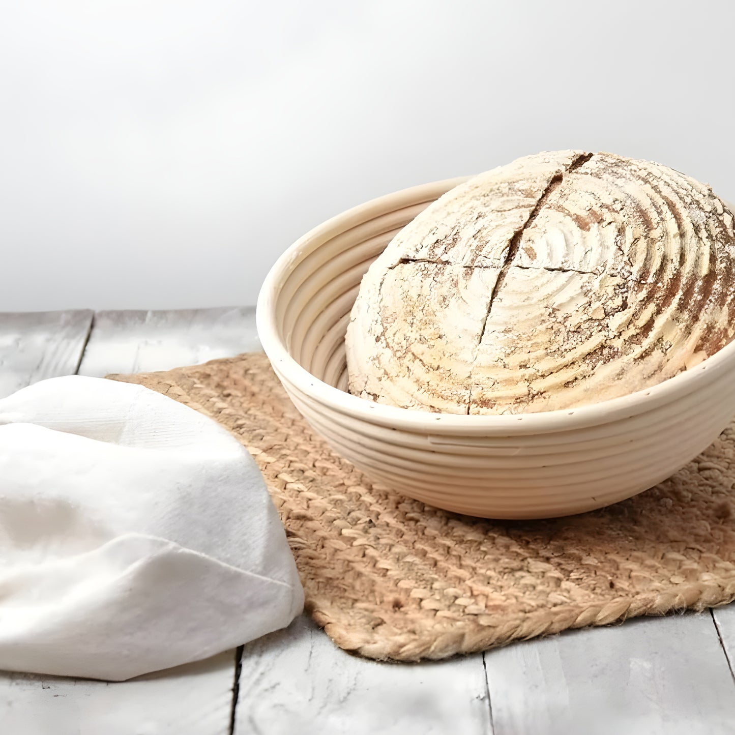 Cheer Collection Artisan Sourdough Banneton Proofing Basket with Linen Liner, Set of 2