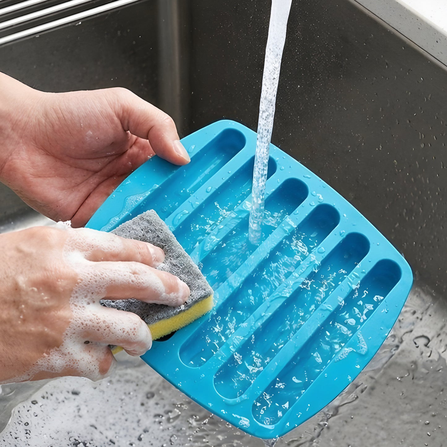 Cheer Collection Silicone Ice Stick Tray for Water Bottles - Easy Pop Out - Thin Ice Cube Mold for Sports and Water Bottles