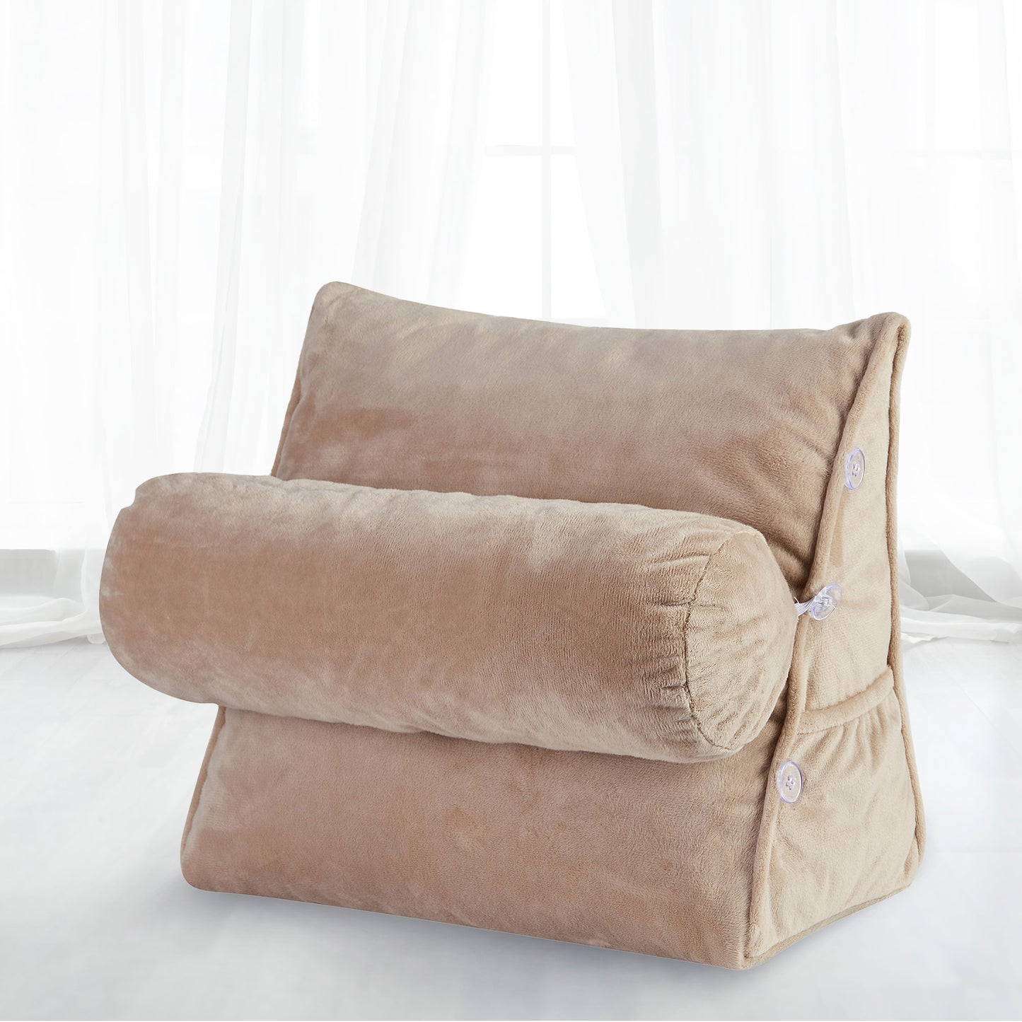 Cheer Collection Wedge Pillow with Detachable Bolster & Backrest
