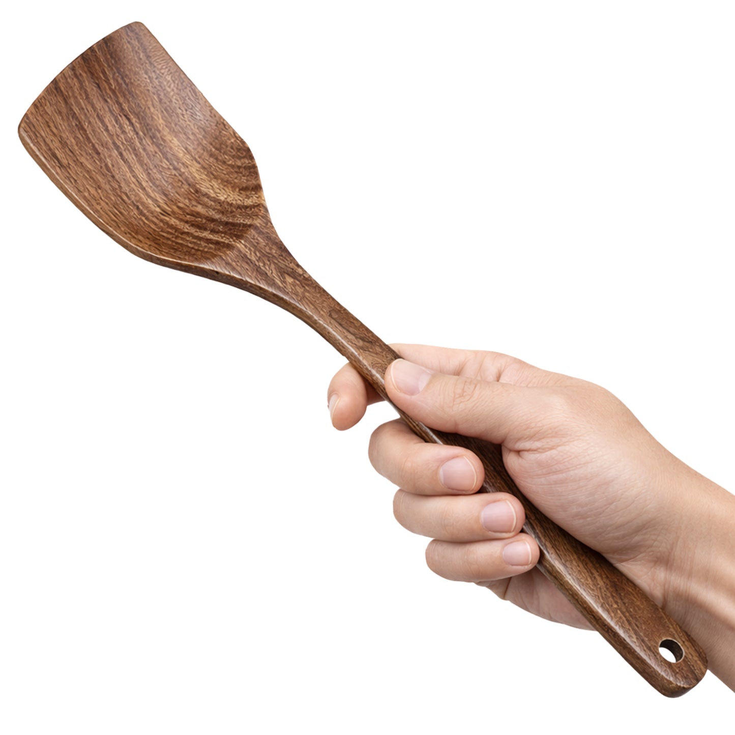 Cheer Collection Teak Wood Cooking Spatula for Nonstick Cookware with Smooth Finish