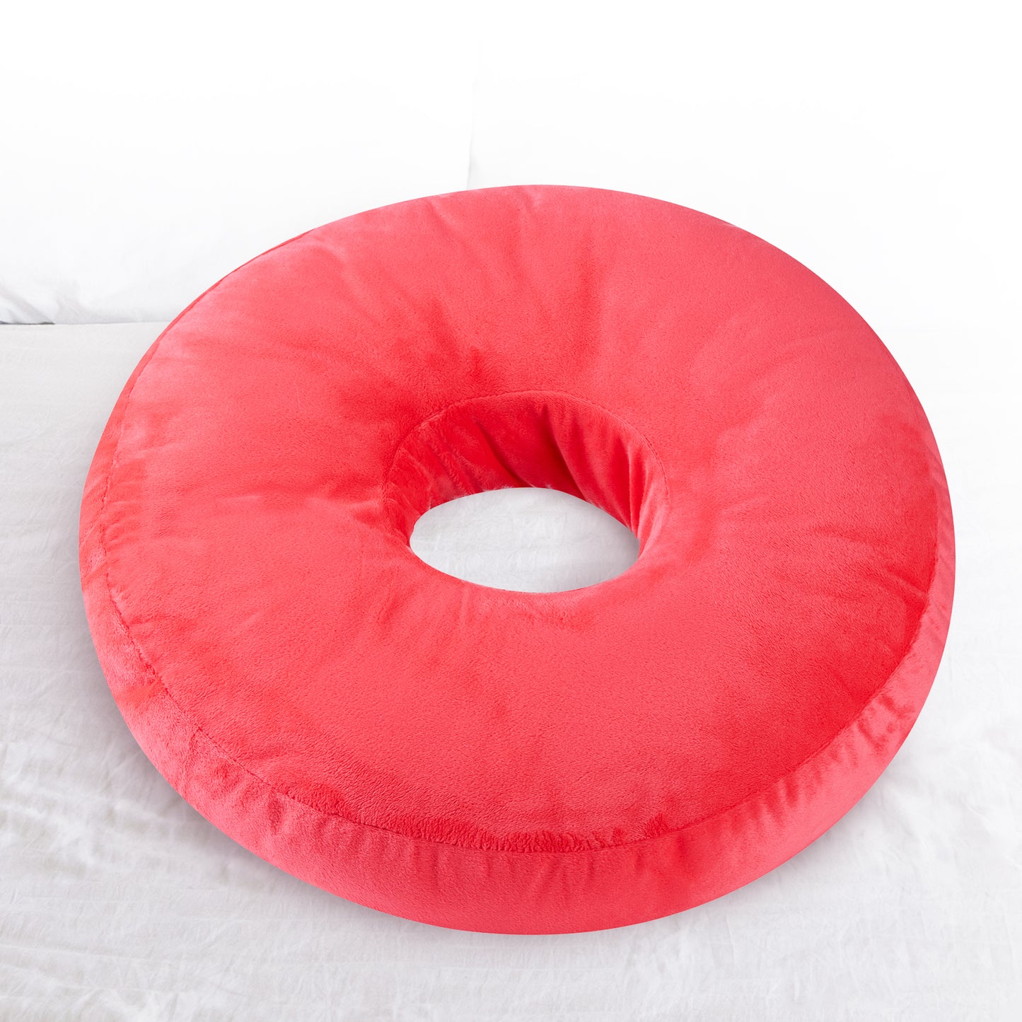 Cheer Collection Round Donut Pillow - Super Soft Microplush Doughnut Pillow and Comfy Seat Cushion for Kids and Adults
