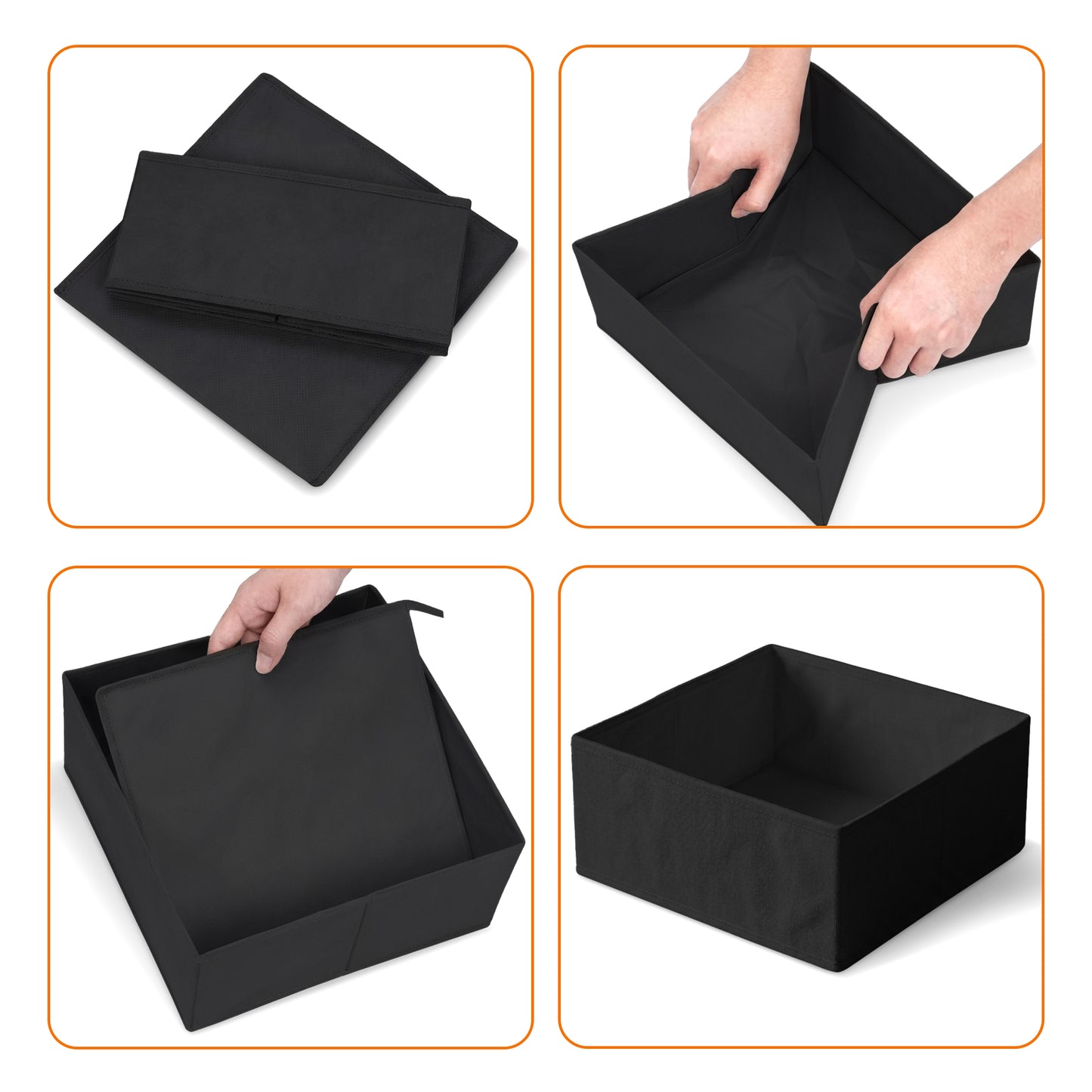 Cheer Collection 12-Piece Foldable Fabric Clothes Drawer Organizer Set