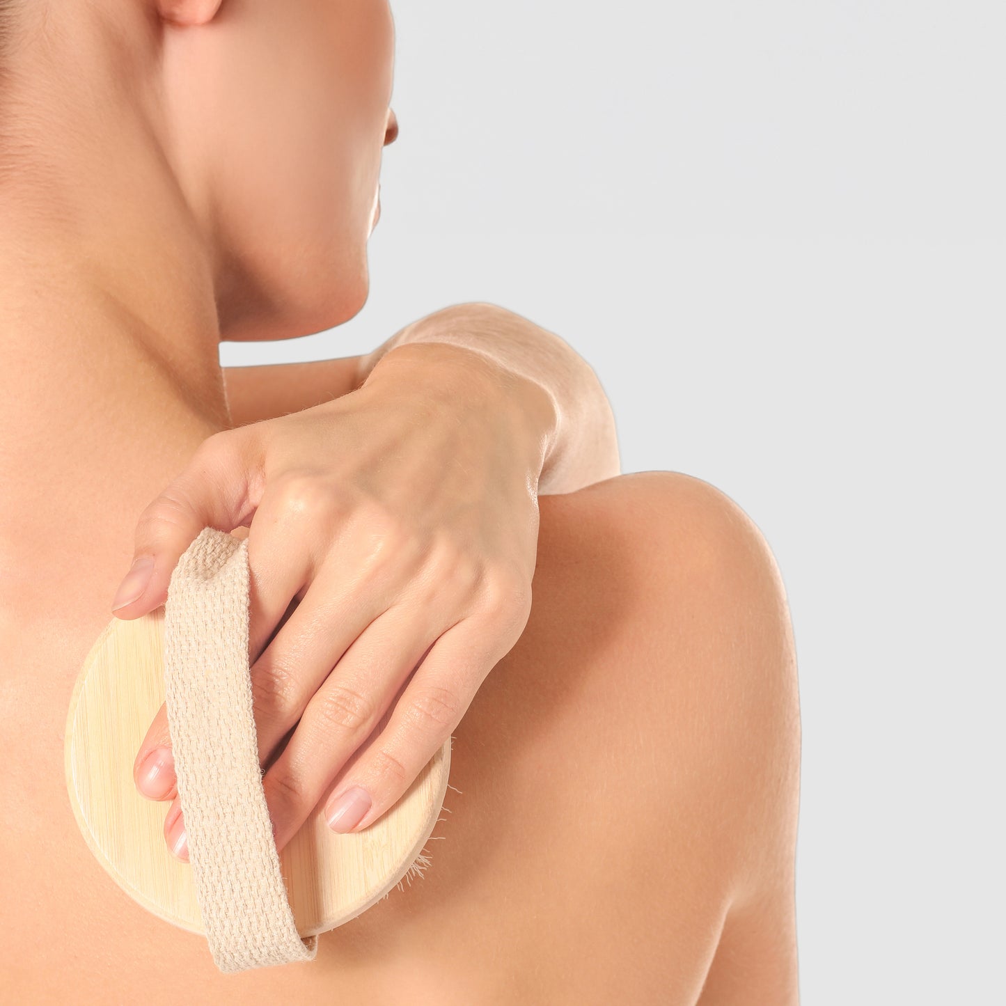 Cheer Collection Natural Bristle Exfoliating Body Brush Set for Daily Care with Comfort Grip