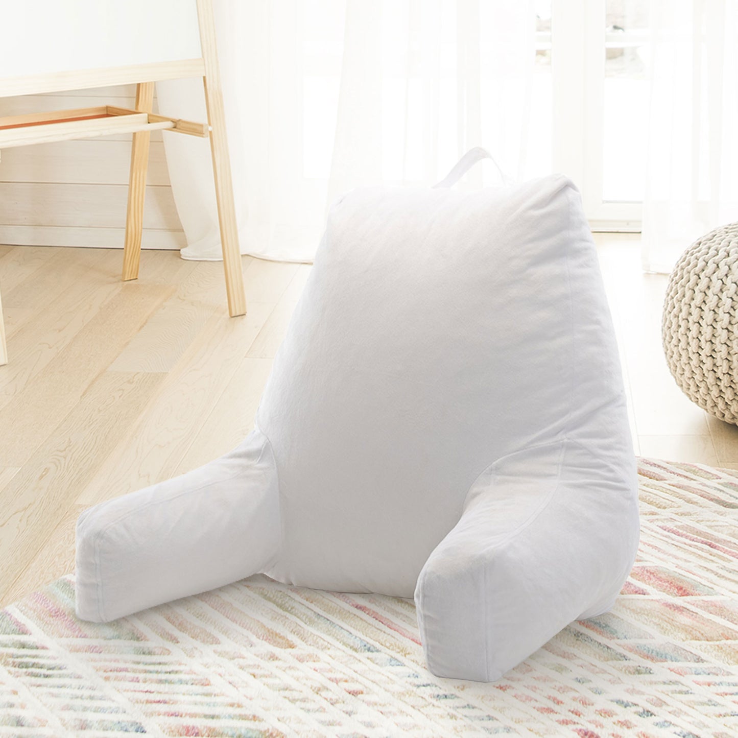 Cheer Collection Kids Size Reading Pillow with Arms for Sitting Up in Bed