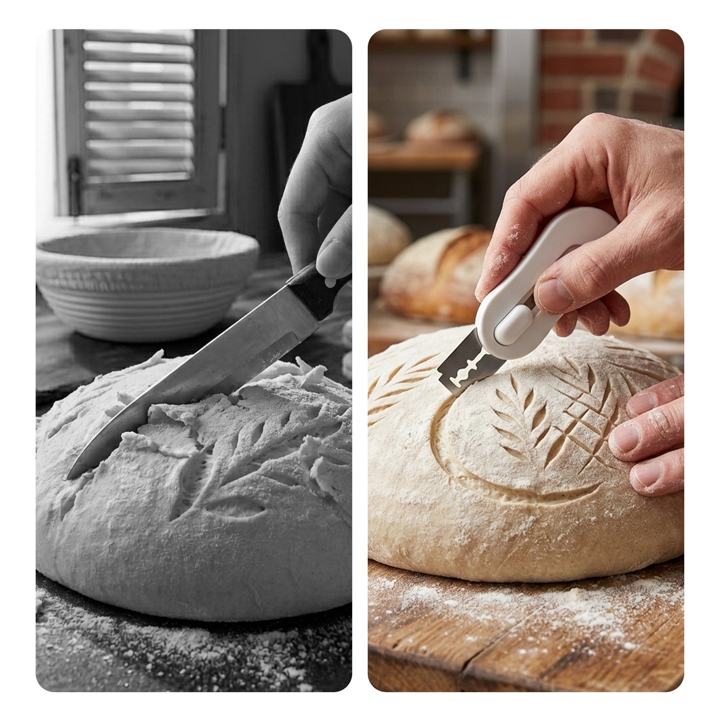 Cheer Collection Retractable Bread Scoring Tool with Magnetic Storage & Replacement Blades