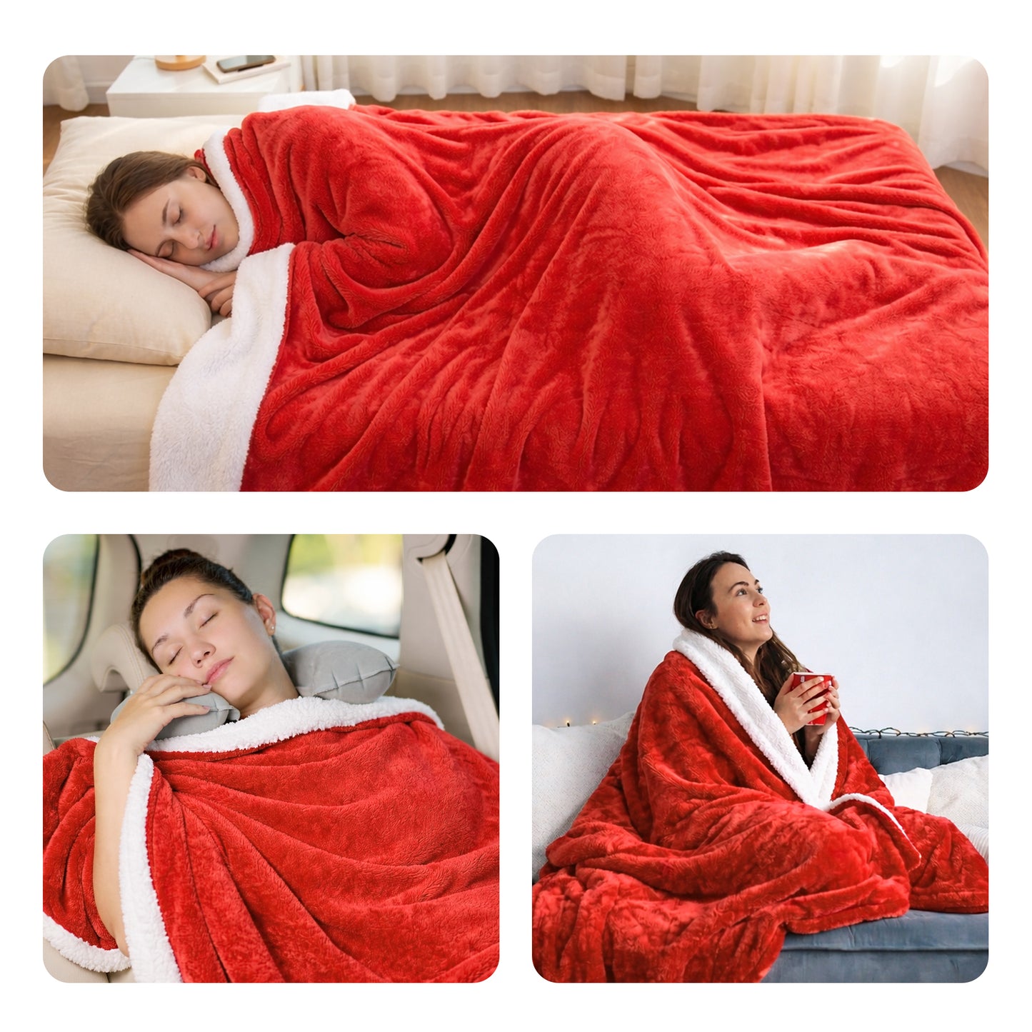 Cheer Collection Microsherpa Throw Blanket - Luxury Soft Velvet, Elegant Decorated, Stylish Accent Blanket
