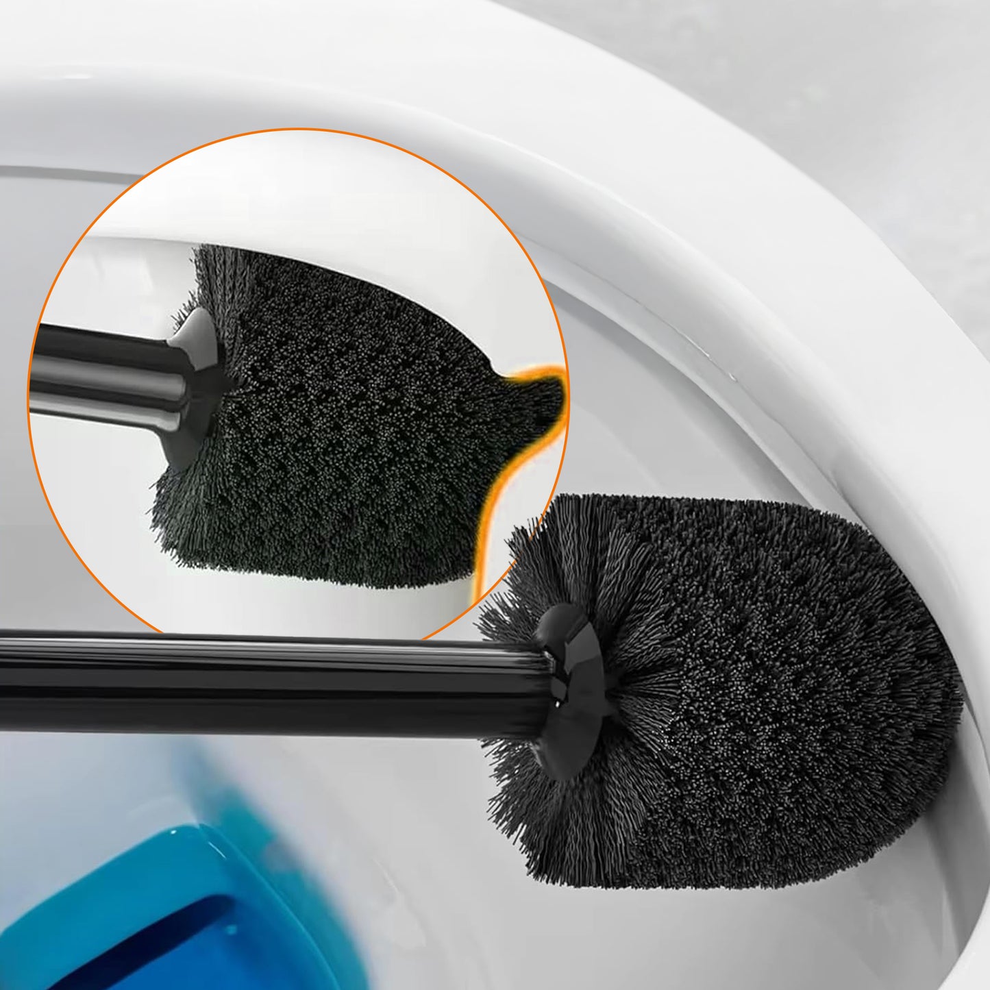 Cheer Collection Dual Action Toilet Plunger and Bowl Brush Set with Compact Storage Holder