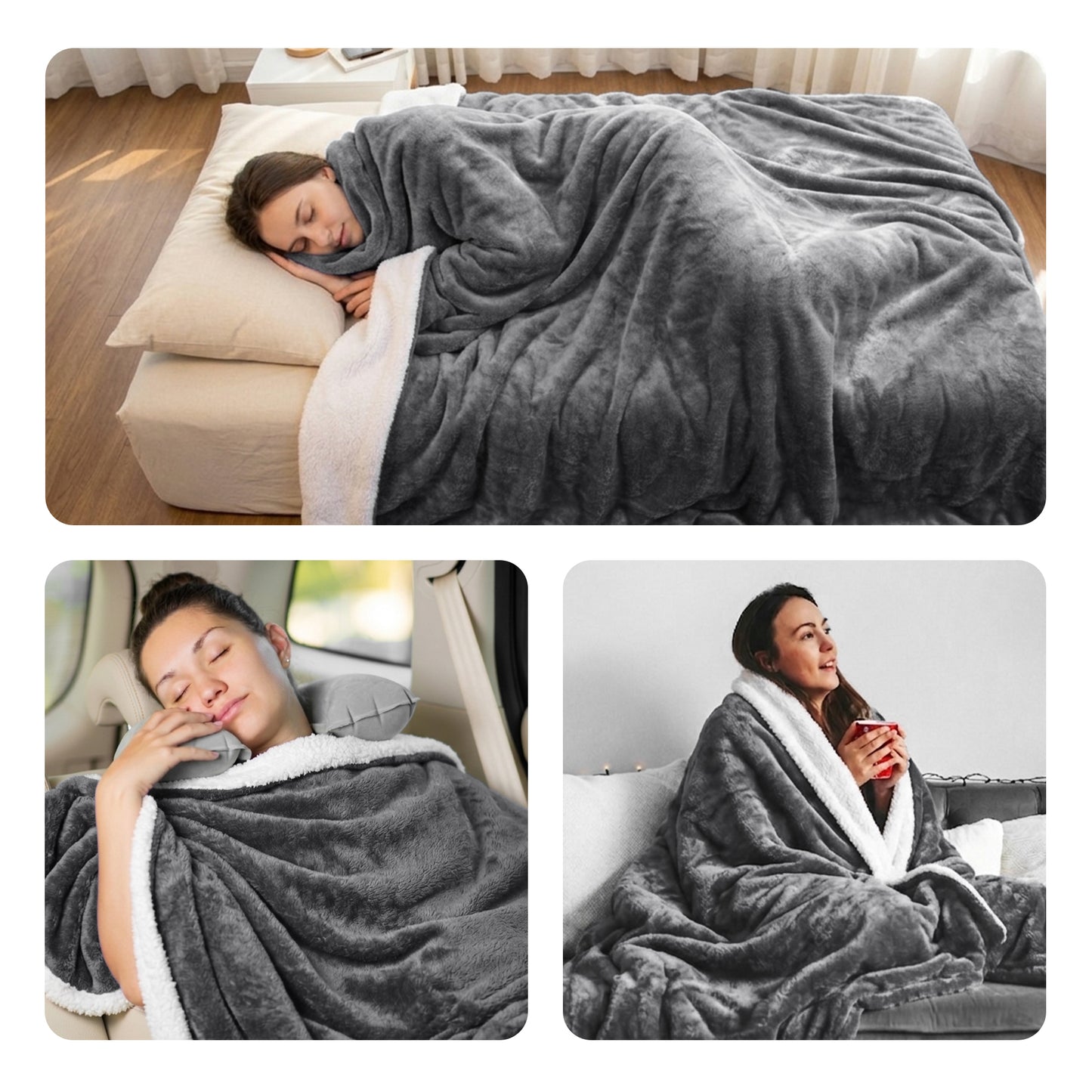 Cheer Collection Microsherpa Throw Blanket - Luxury Soft Velvet, Elegant Decorated, Stylish Accent Blanket