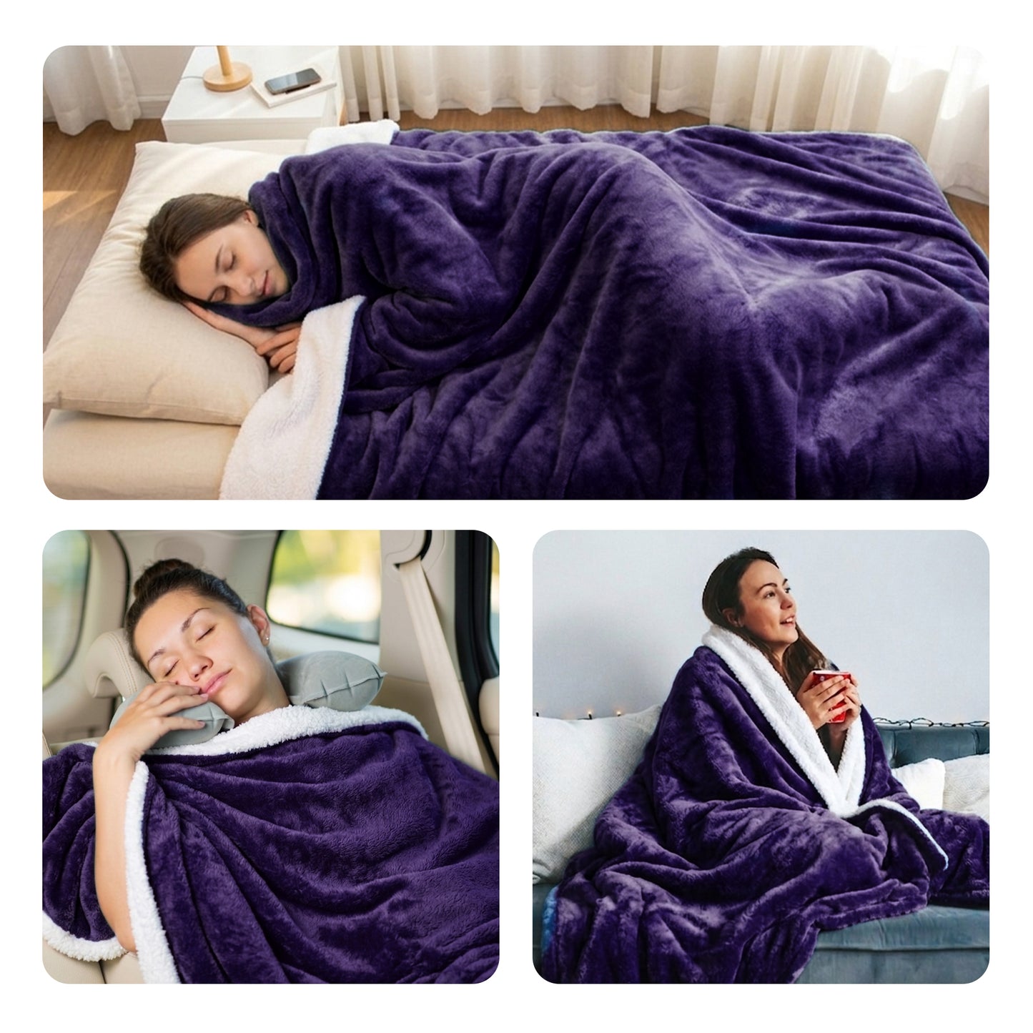 Cheer Collection Microsherpa Throw Blanket - Luxury Soft Velvet, Elegant Decorated, Stylish Accent Blanket