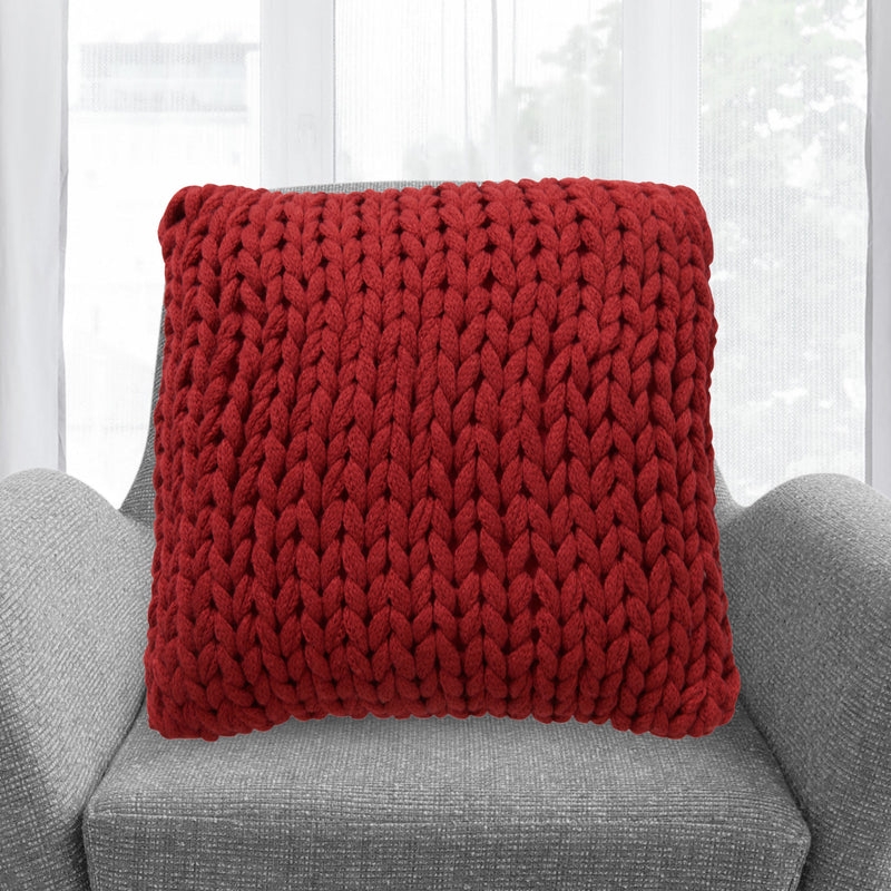 Cheer Collection 18" x 18" Knitted Throw Pillow