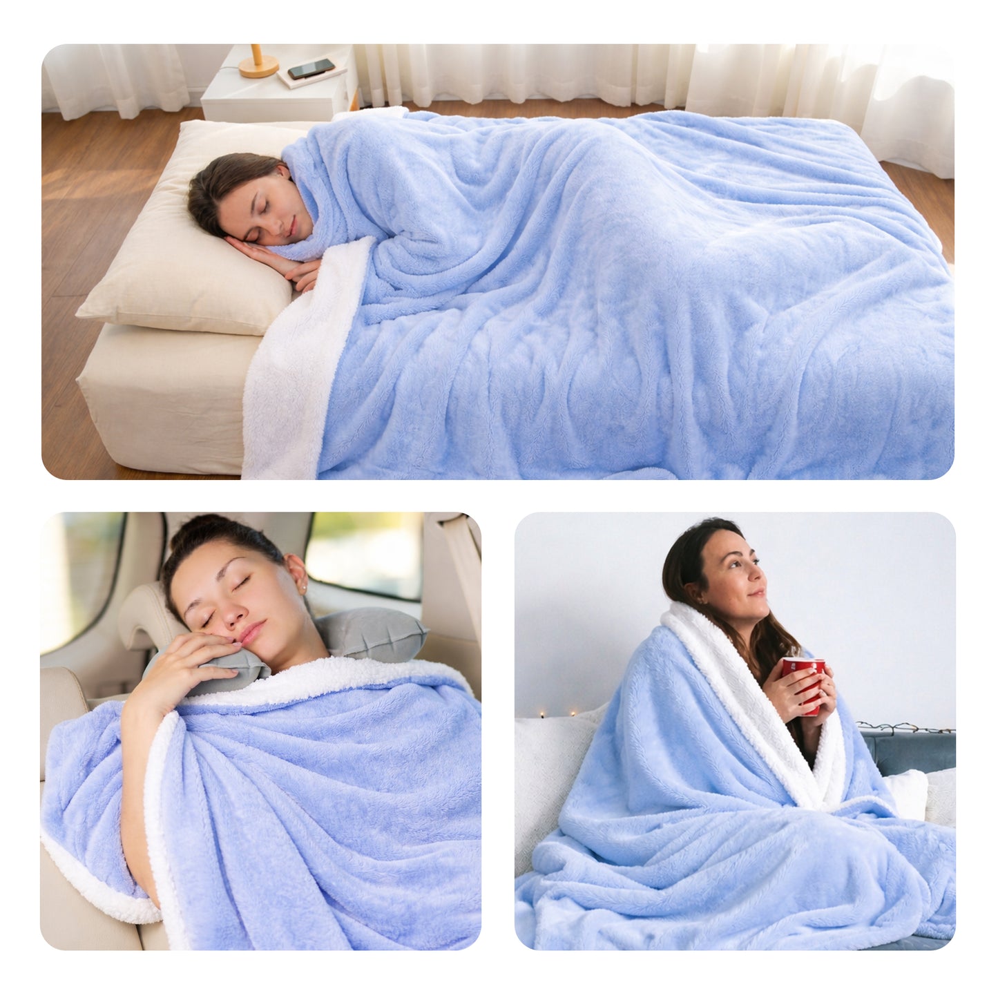 Cheer Collection Microsherpa Throw Blanket - Luxury Soft Velvet, Elegant Decorated, Stylish Accent Blanket