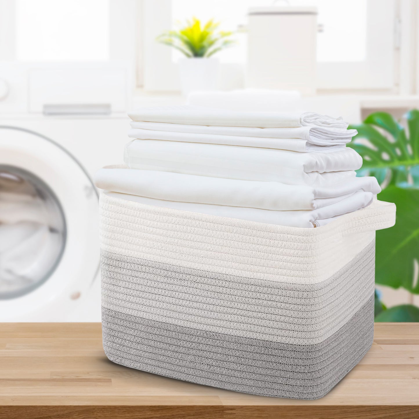 Cheer Collection 3-Pack Cotton Rope Storage Baskets – Soft, Durable & Foldable for Home Organization