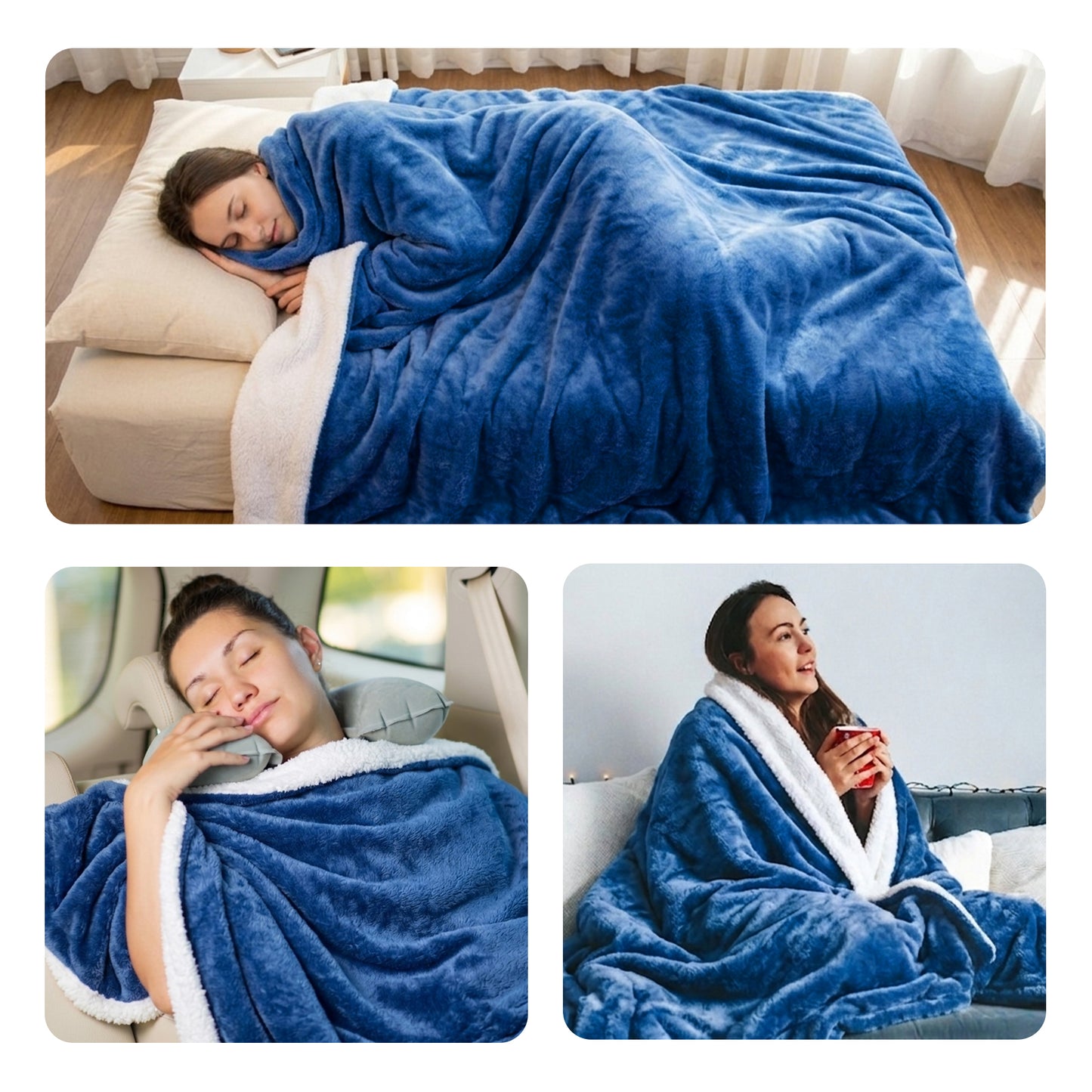 Cheer Collection Microsherpa Throw Blanket - Luxury Soft Velvet, Elegant Decorated, Stylish Accent Blanket