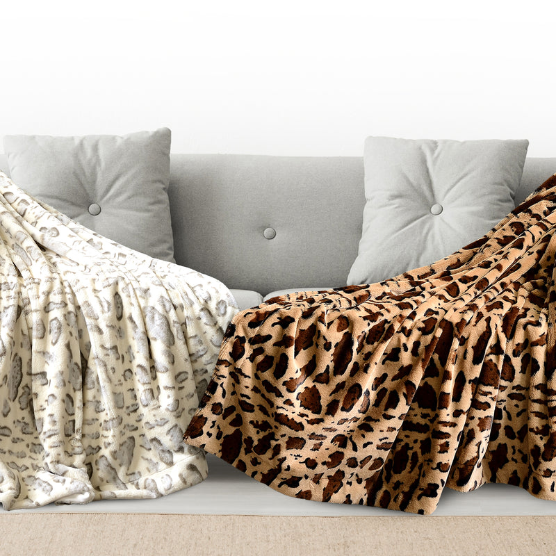 Cheer Collection Faux Fur Printed Blanket - Multiple Colors & Sizes - By Cheer Collection