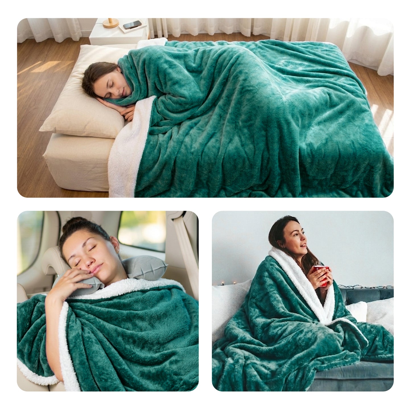 Cheer Collection Microsherpa Throw Blanket - Luxury Soft Velvet, Elegant Decorated, Stylish Accent Blanket