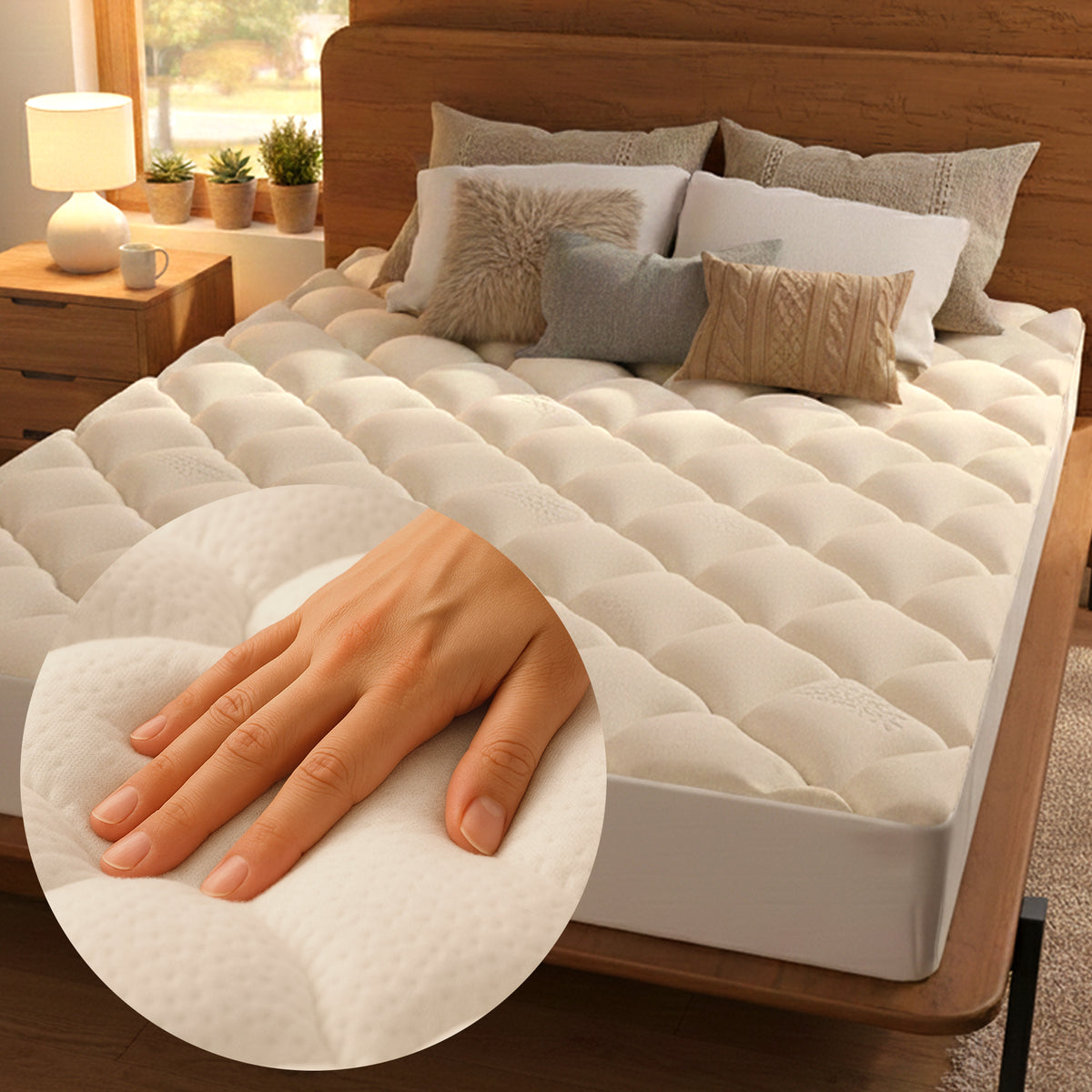 Cheer Collection Plush Bamboo Mattress Topper - Assorted Sizes