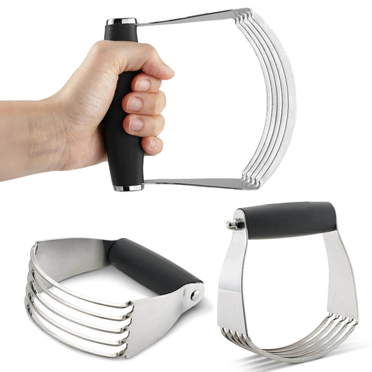 Cheer Collection Stainless Steel Dough Blender Pastry Cutter Heavy Duty Butter Mixing Tool