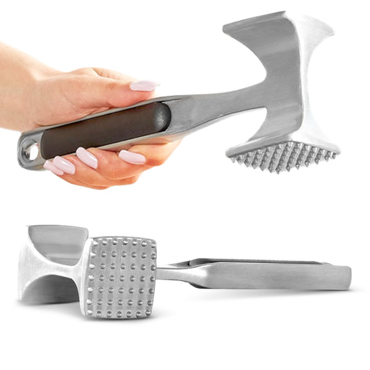 Cheer Collection Multi Sided Aluminum Meat Tenderizer Lightweight Tool for Beef Chicken Pork and More