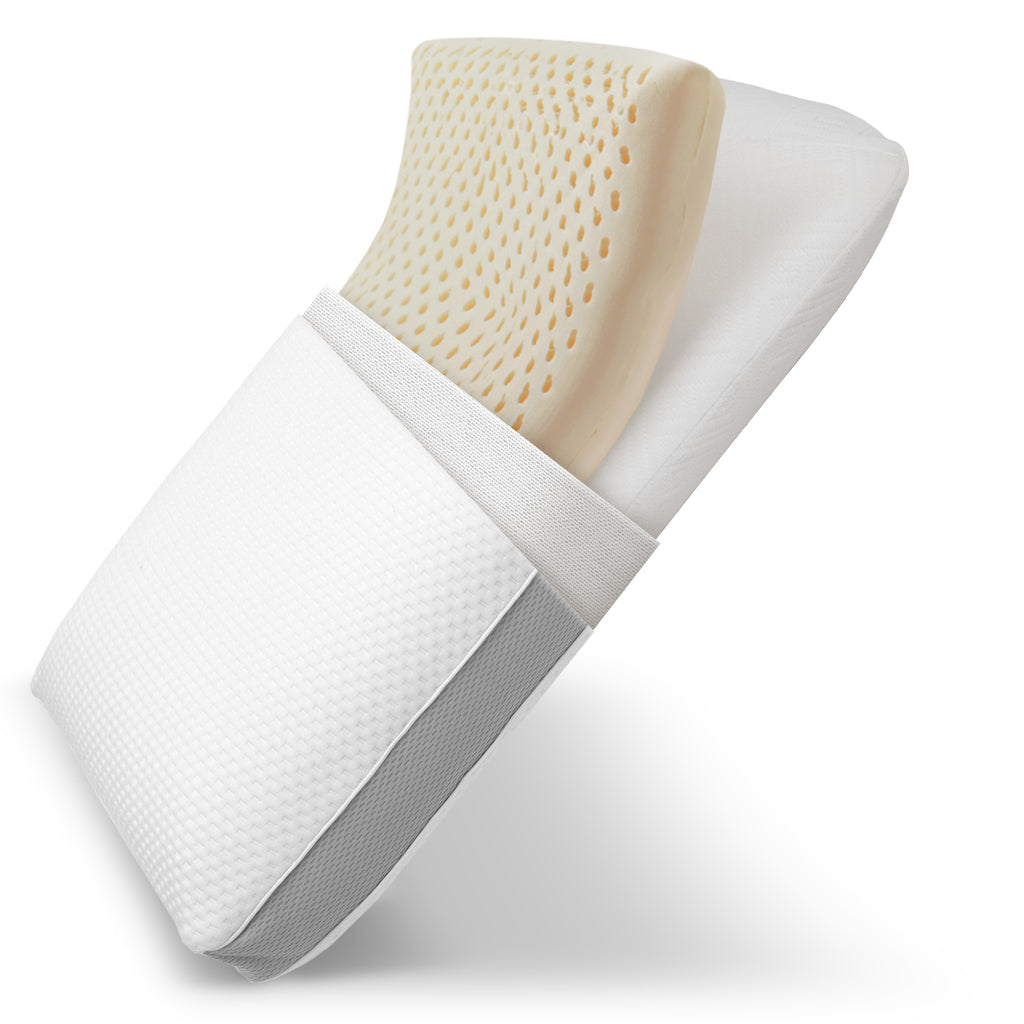 Cheer Collection Dual-Sided Standard Sleeping Pillow with Latex Foam