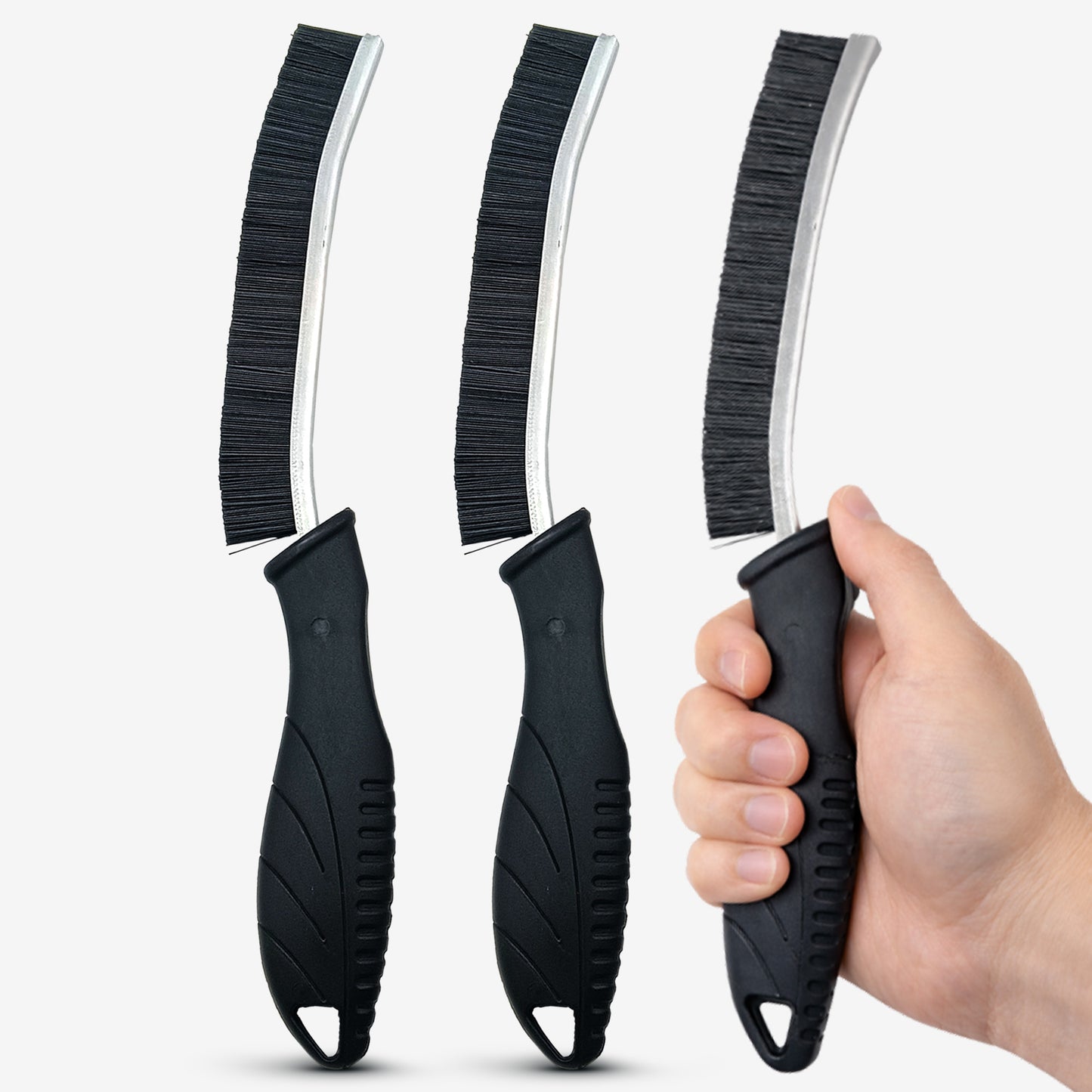 Cheer Collection Crevice Cleaning Brush 3 Pack Narrow Gap Detail Cleaning Tools