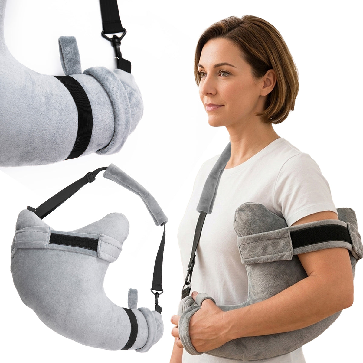 Cheer Collection Adjustable Shoulder Support Pillow with Arm Sling
