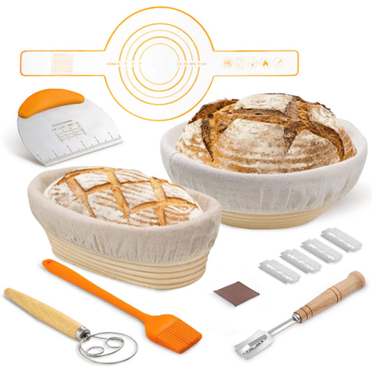 Cheer Collection Bread Proofing Sourdough Basket Set – The Ultimate Kit for Perfect Homemade Bre