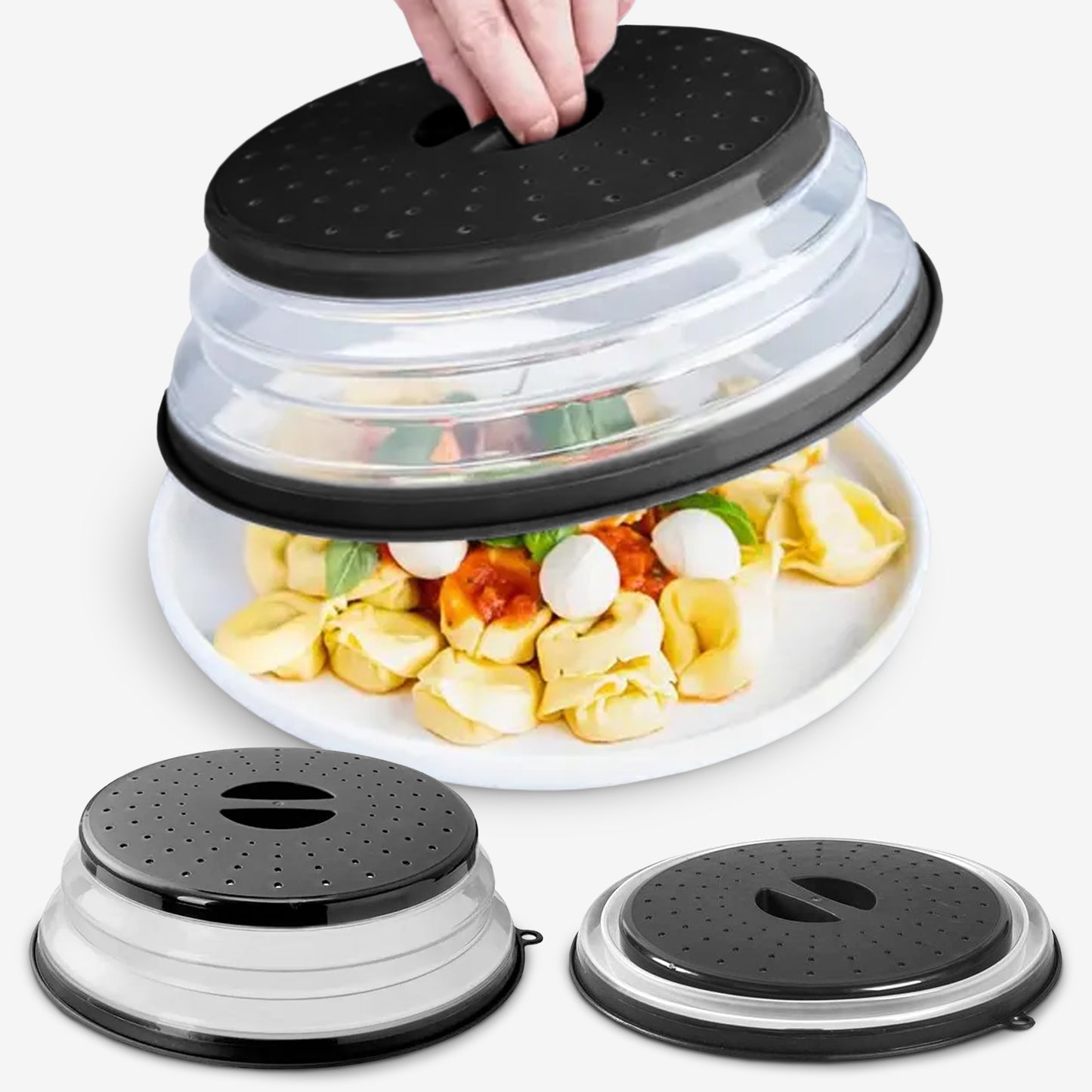 Cheer Collection Collapsible Microwave Splatter Cover with Steam Vents, BPA Free and Easy Grip Handle