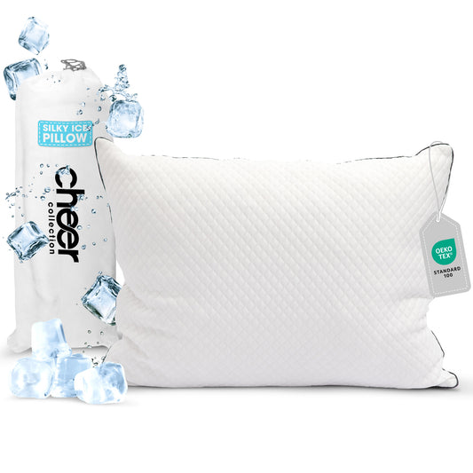 Cheer Collection Cooling Ice Pillow with Ice Fiber Technology and Plush Comfort