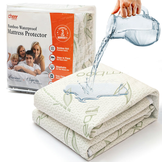 Cheer Collection Bamboo Waterproof Mattress Protector, Full