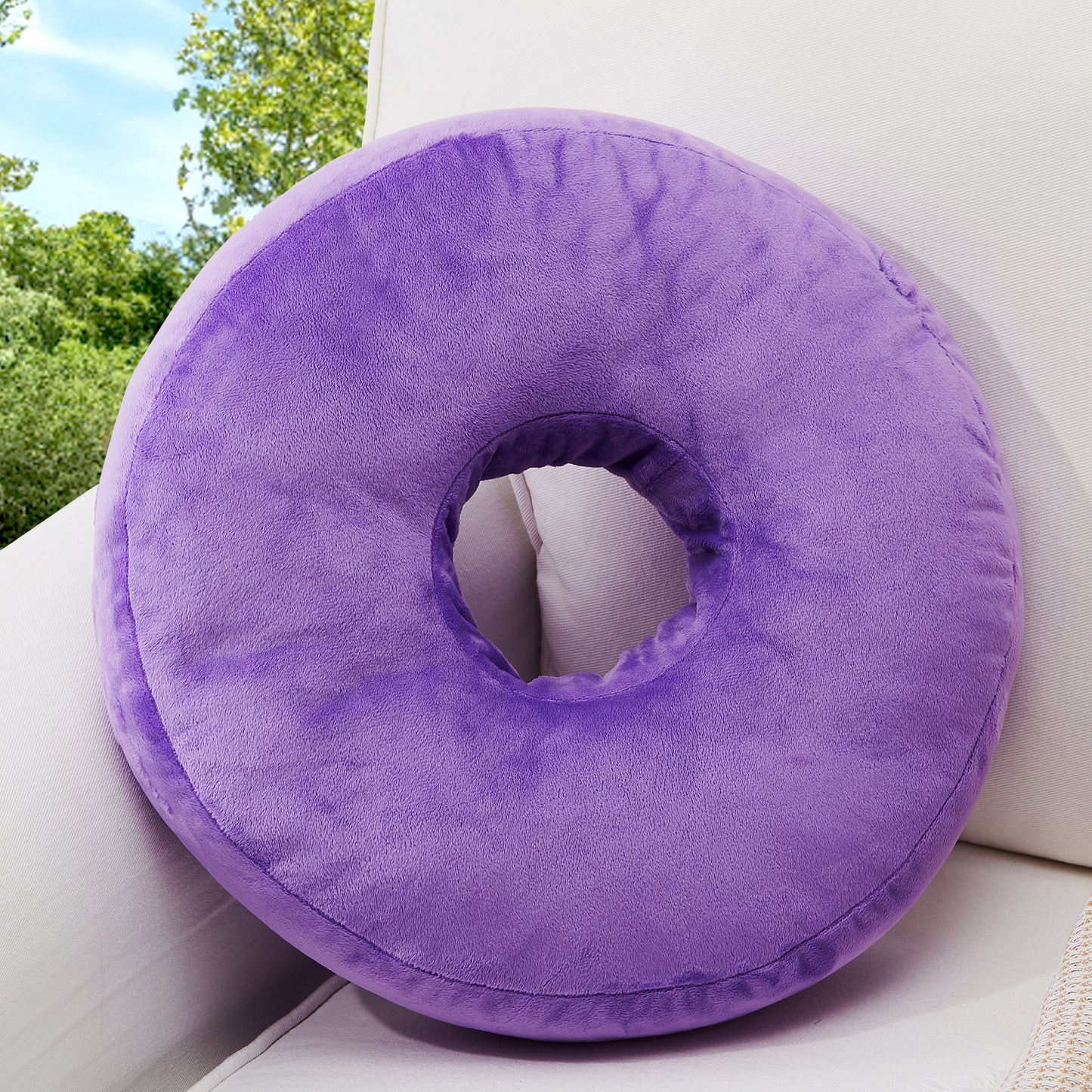 Cheer Collection Round Donut Pillow - Super Soft Microplush Doughnut Pillow and Comfy Seat Cushion for Kids and Adults