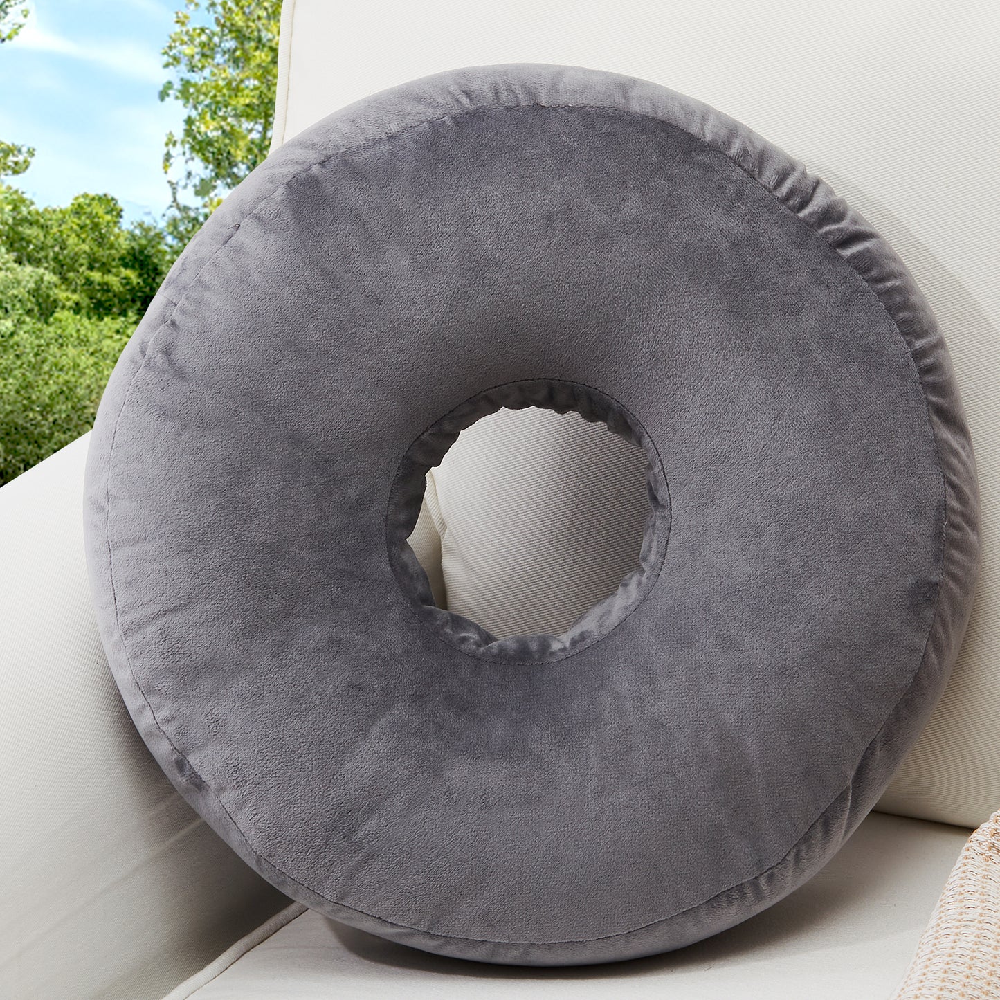 Cheer Collection Round Donut Pillow - Super Soft Microplush Doughnut Pillow and Comfy Seat Cushion for Kids and Adults
