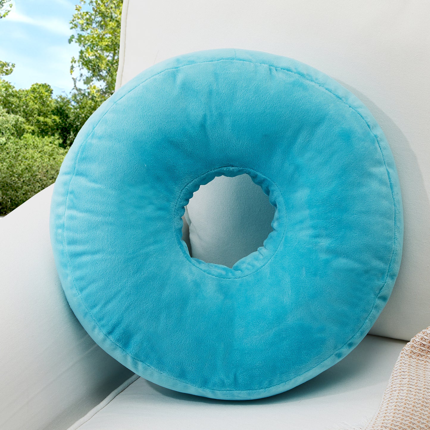 Cheer Collection Round Donut Pillow - Super Soft Microplush Doughnut Pillow and Comfy Seat Cushion for Kids and Adults