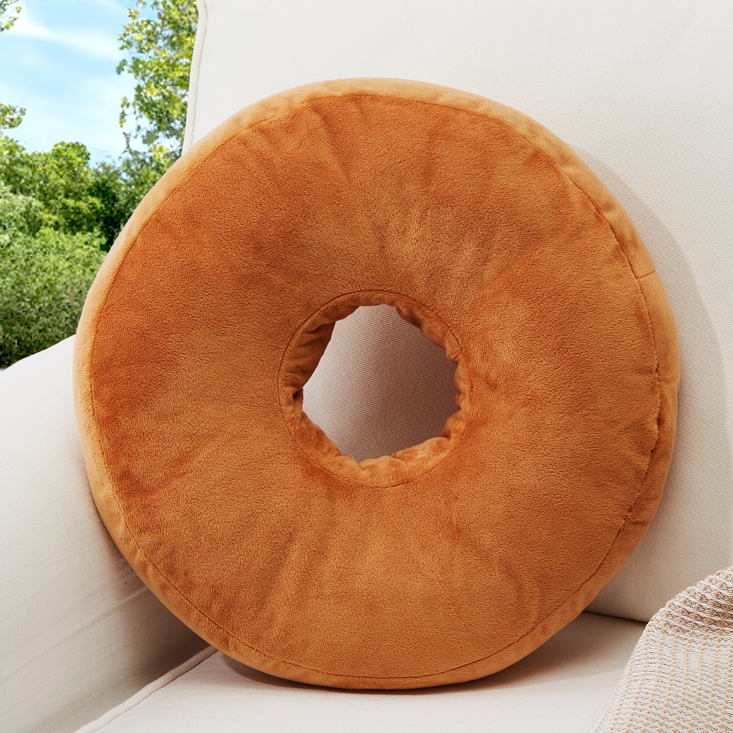 Cheer Collection Round Donut Pillow - Super Soft Microplush Doughnut Pillow and Comfy Seat Cushion for Kids and Adults