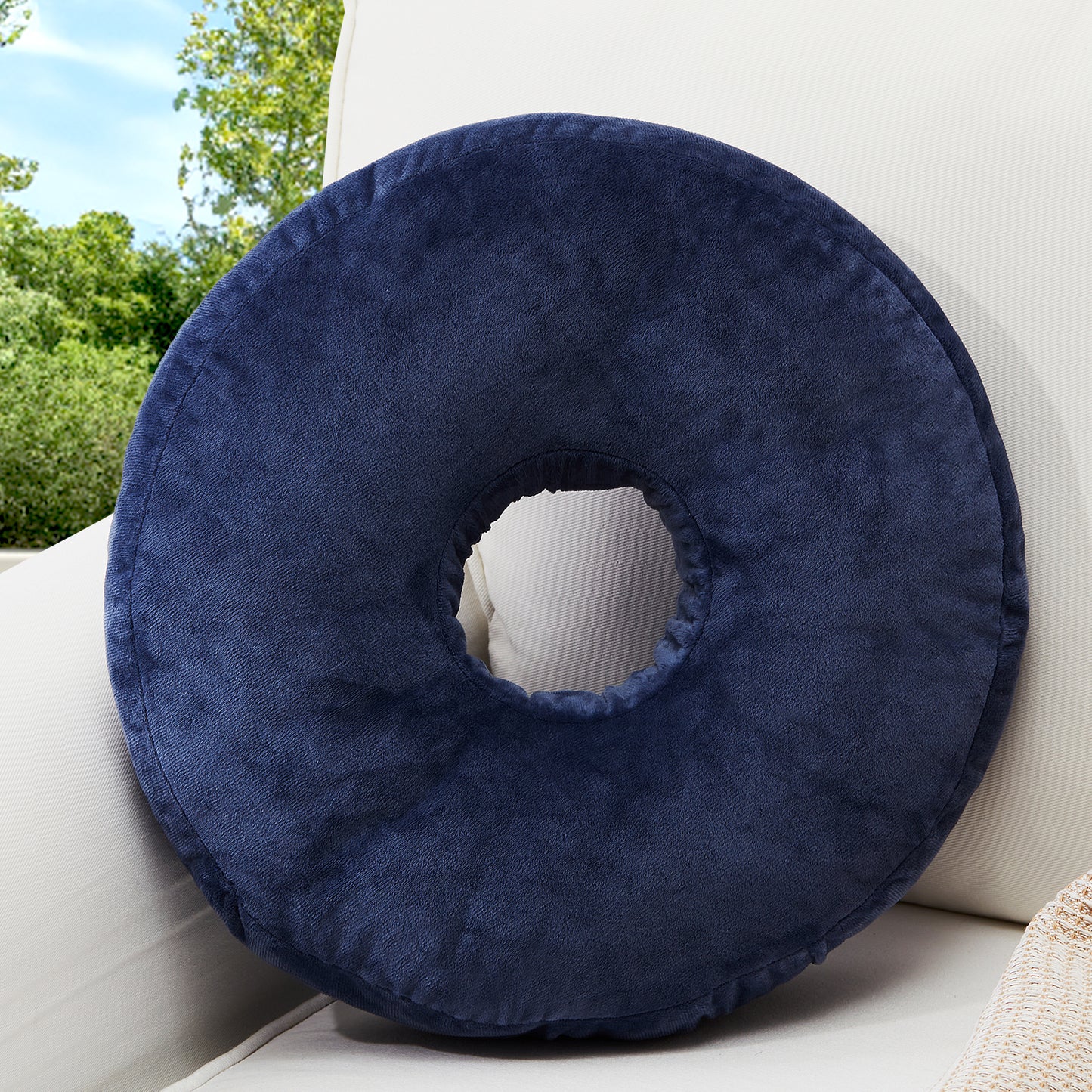 Cheer Collection Round Donut Pillow - Super Soft Microplush Doughnut Pillow and Comfy Seat Cushion for Kids and Adults