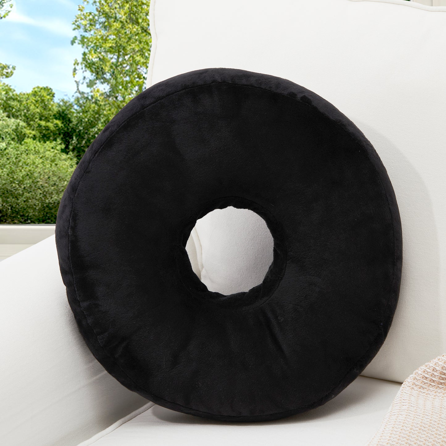 Cheer Collection Round Donut Pillow - Super Soft Microplush Doughnut Pillow and Comfy Seat Cushion for Kids and Adults