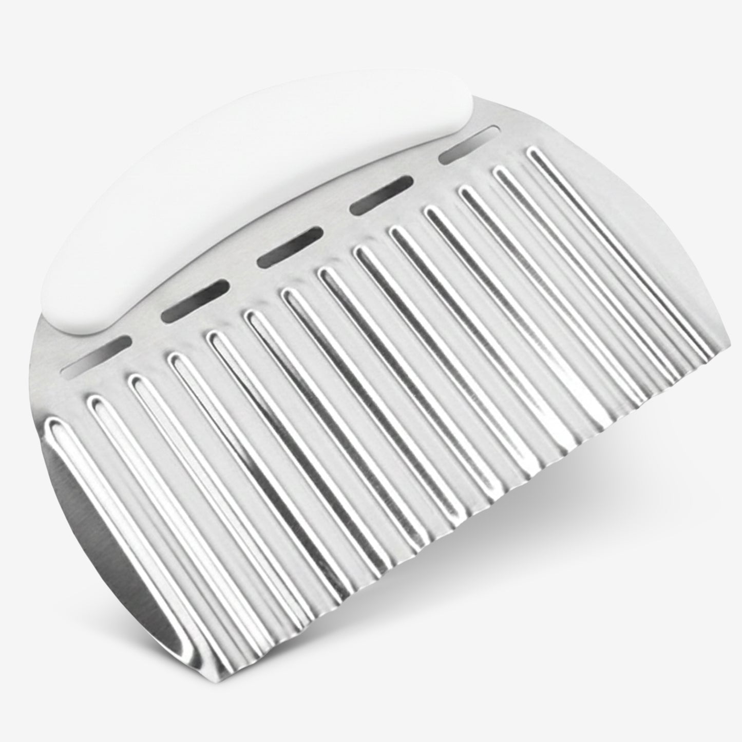 Cheer Collection Stainless Steel Crinkle Cutter for Wavy Fries and Vegetable Slicing