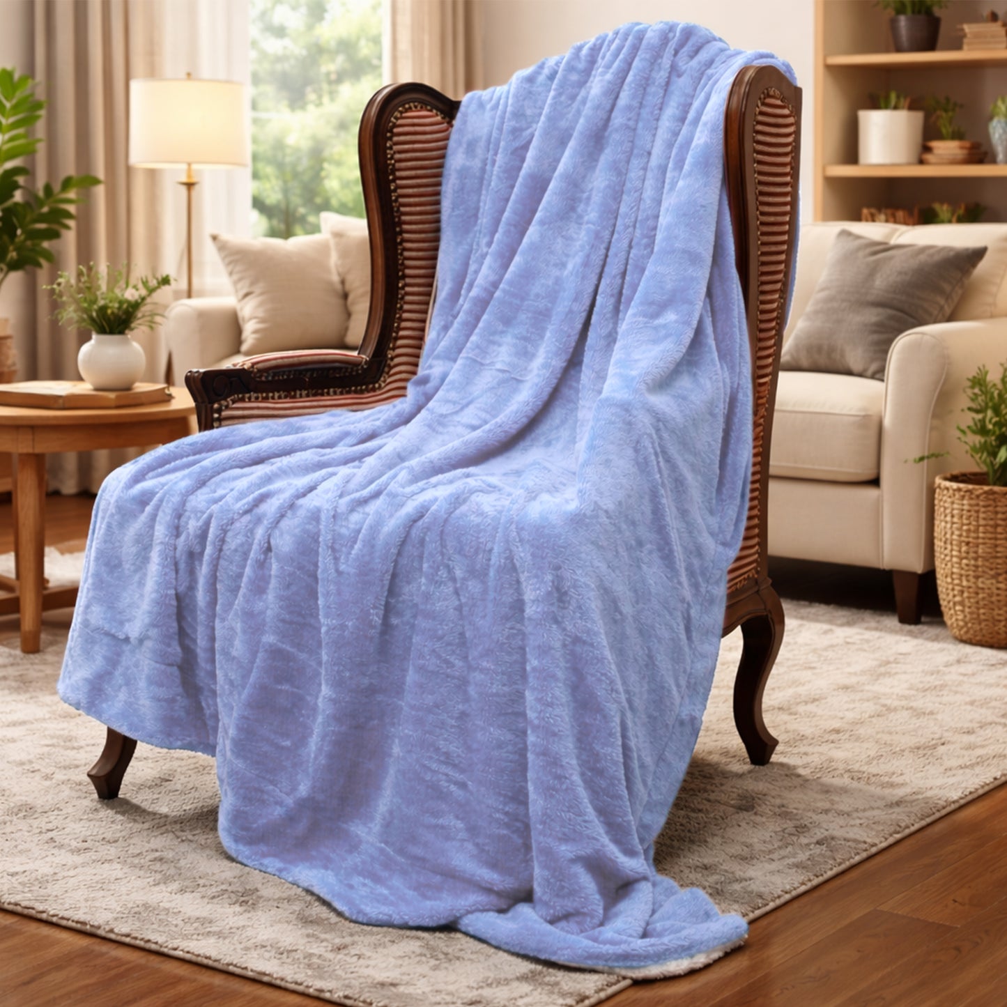 Cheer Collection Microsherpa Throw Blanket - Luxury Soft Velvet, Elegant Decorated, Stylish Accent Blanket