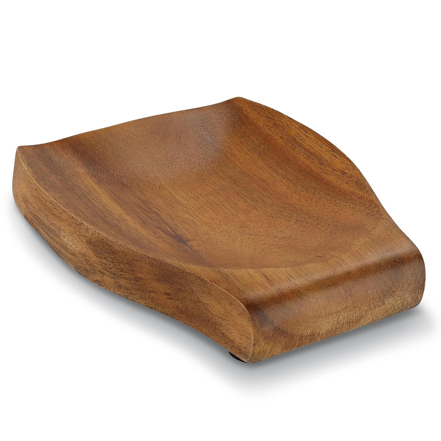 Cheer Collection Teak Wood Spoon Rest for Kitchen Counter with Non Slip Base