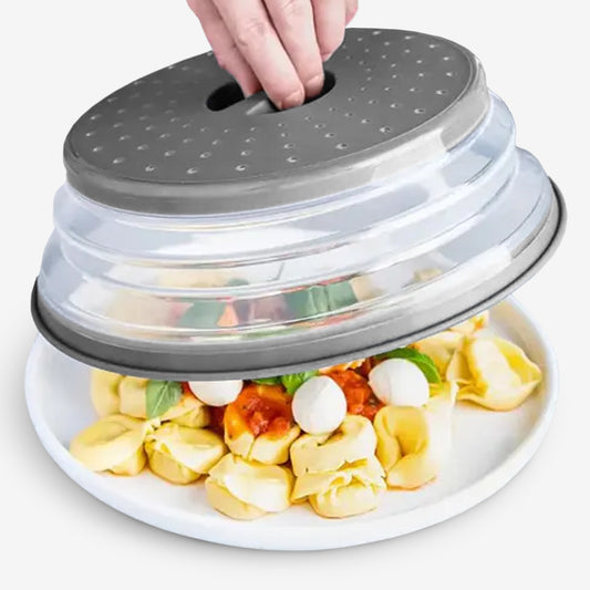 Cheer Collection Collapsible Microwave Splatter Cover with Steam Vents, BPA Free and Easy Grip Handle