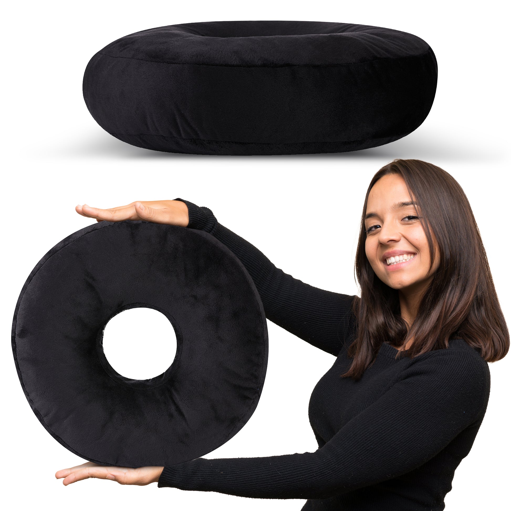 Cheer Collection Round Donut Pillow Super Soft Microplush