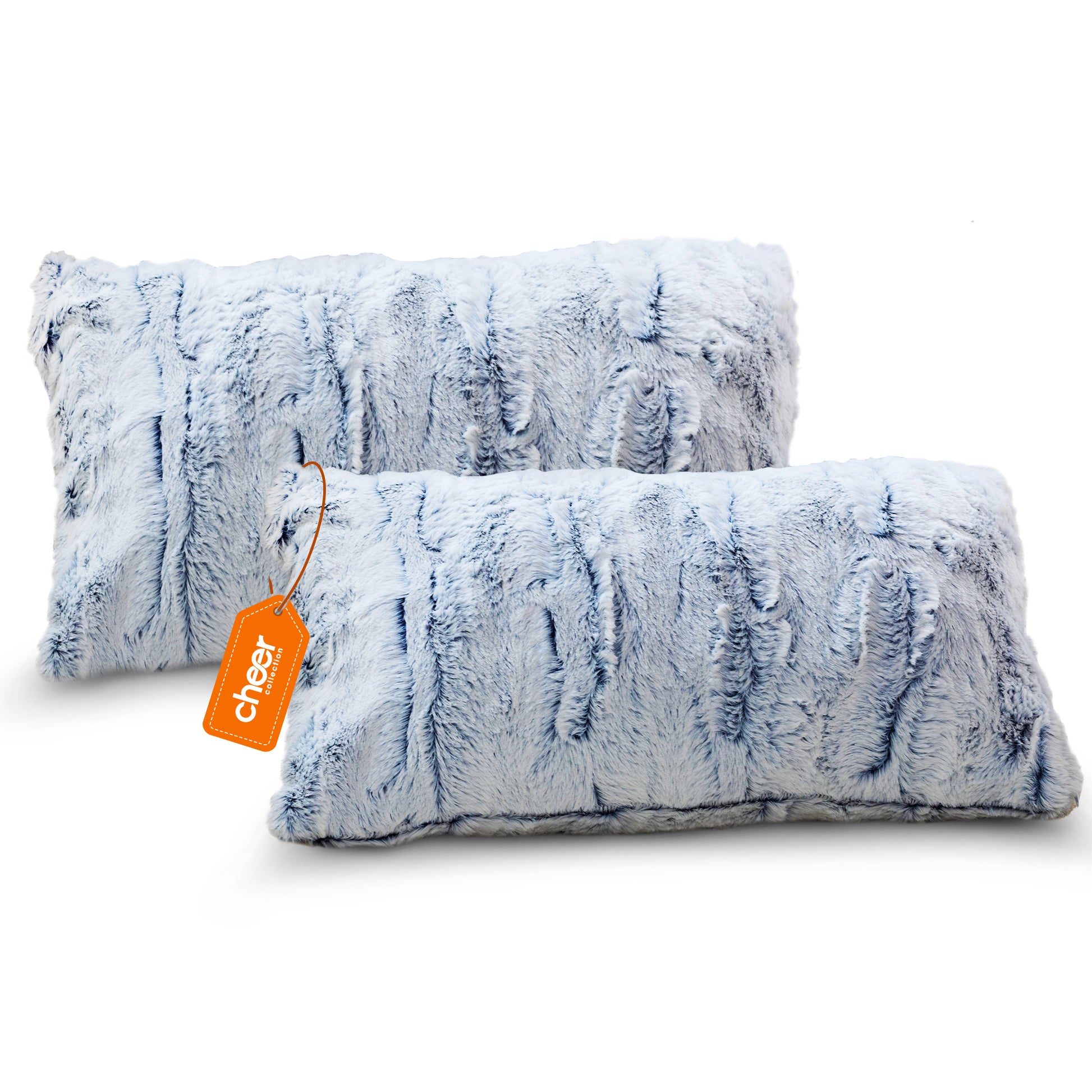 Cheer Collection Embossed Faux Fur Throw Pillows 12